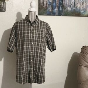 Puritan Men's Casual Short Sleeve Button Down Shirt Olive Green